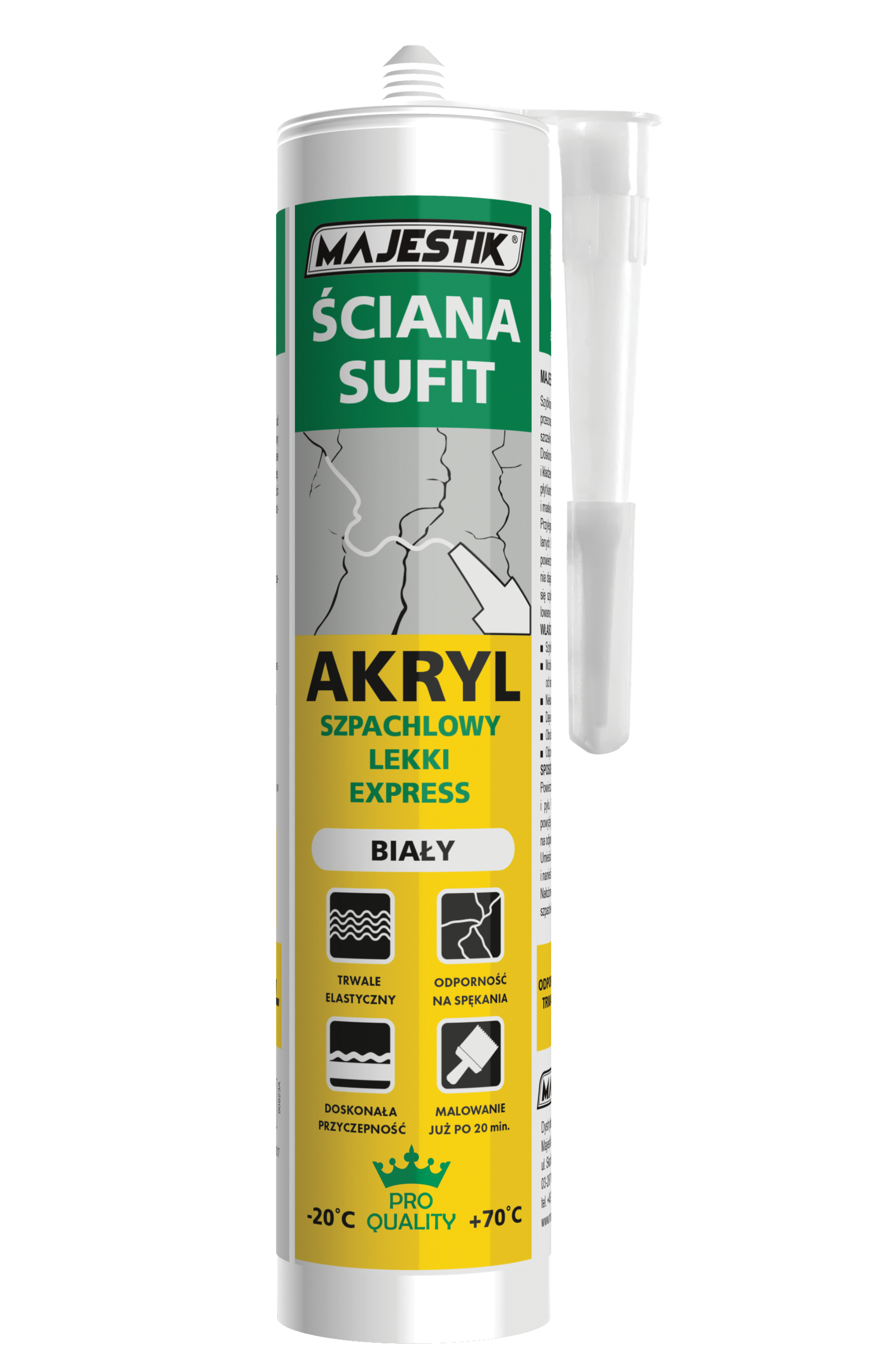 MAJESTIK AKRYL SZPACHLOWY LEKKI SZYBKOSCHNĄCY