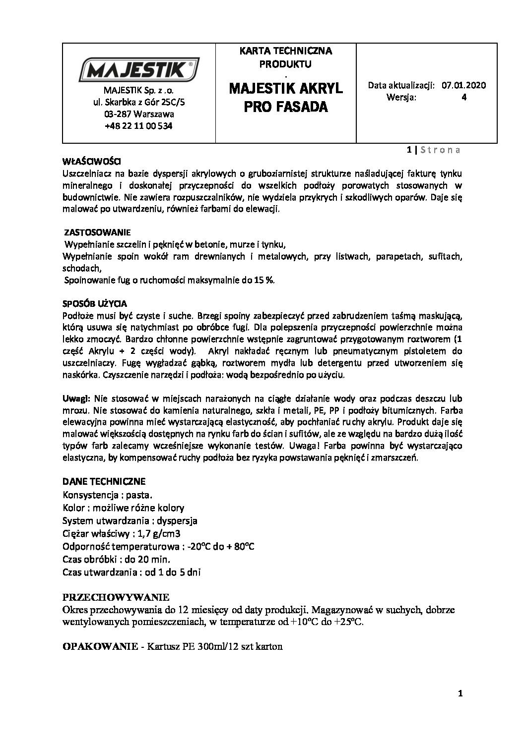 MAJESTIK AKRYL PRO FASADA - obrazek 3