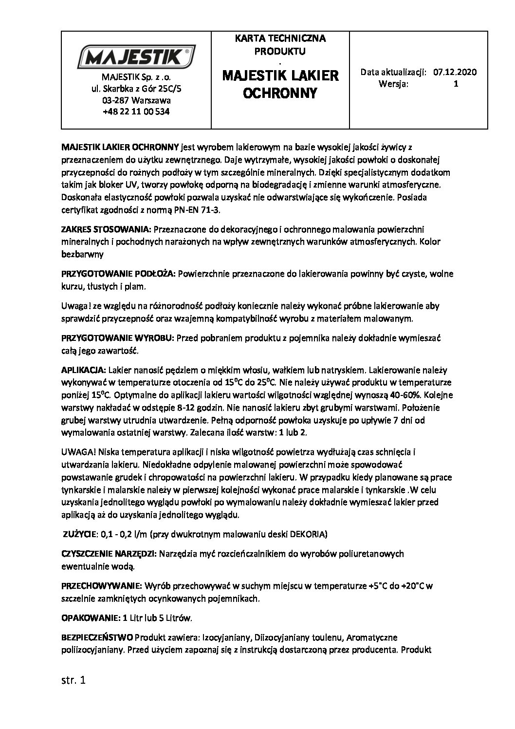 MAJESTIK Lakier ochronny do deski - obrazek 3